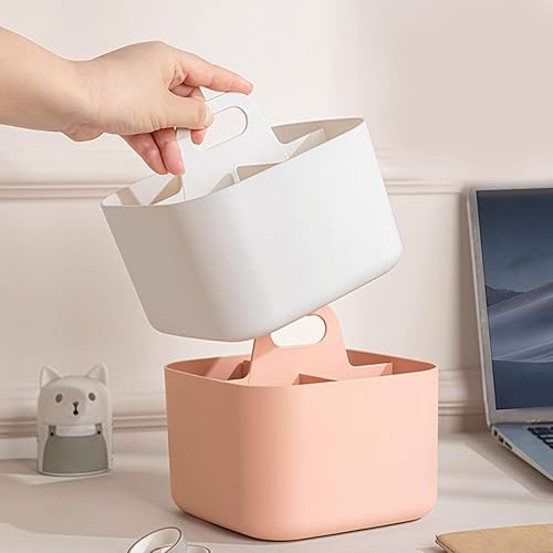Paniers de rangement empilables polyvalents avec poignées pour travaux manuels et besoins de nettoyage (rose) - Nail Gallerys