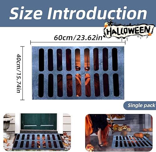 Ajuanbazha Paillasson d'halloween 3D Décorations, Halloween Stéréo Horreur Vision Tapis, Paillasson Clown D'égout Effrayant Décoration, Paillasson De Film d'horreur Deco - Nail Gallerys
