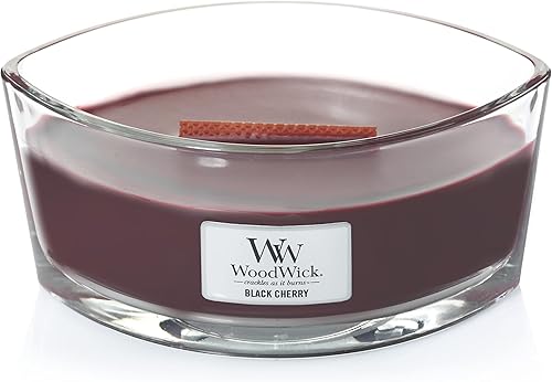 WoodWick Ellipse bougie parfumée avec mèche qui crépite, cerise griotte, Temps de combustion jusqu'à 50 heures - Nail Gallerys