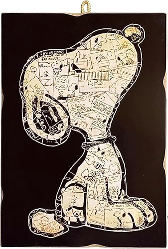 KUSTOM ART Lot de 3 tableaux style vintage série dessins animés Snoopy. Impression sur bois 25 x 18 cm. - Nail Gallerys