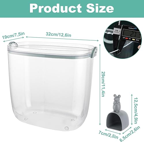 GBACHOOSE Boîtes de conservation avec couvercle, 10 kg, grand récipient à riz, boîte de rangement hermétique pour céréales, riz, farine, pâtes ou aliments pour animaux de compagnie - Nail Gallerys