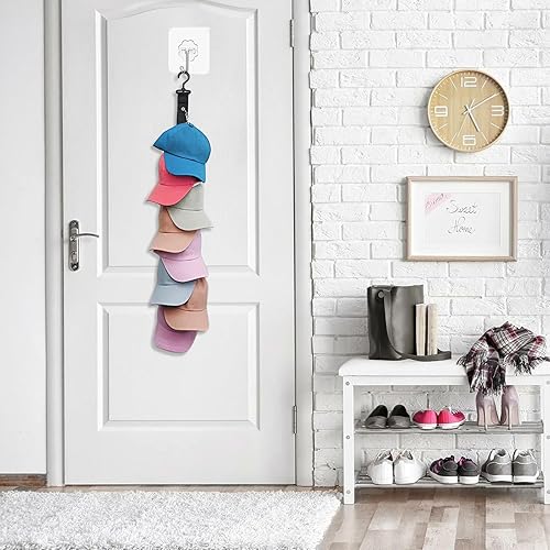 AUNHOKE 2 Pièce Porte Casquette, Range Casquette Organisateur de Casquette à Suspendre de Placard avec Crochet, Support Casquette de Baseball Convient aux Murs, Portes, Armoires - Nail Gallerys