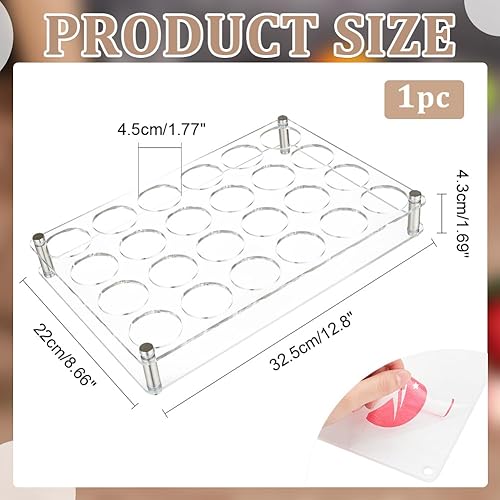 nbeads Support de Plateau pour Verre à Shot à 24 Trou, Organisateur de Verres à Vin en Acrylique Plateaux de Service de Verres à Shot pour Bar Fête Club, Clair, Trous: 4.5cm - Nail Gallerys