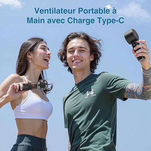 Ventilateur Portable à Main, Mini Ventilateurs USB Rechargeables, 199 Vitesses avec Écran LED, Ventilateur Pliable, Puissant et Silencieux Fan Maison, Bureau, Dortoir ou Voyages, Cadeau Fête des Pères - Nail Gallerys