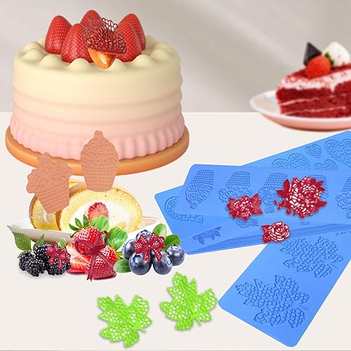 Moule De Feuille De Silicone De Longzhuo Moule De Feuille De Gâteau De 5 Pièces, Moule De Feuille Creuse 3d Moules De Silicone En Gaufrage Bricolage - Nail Gallerys