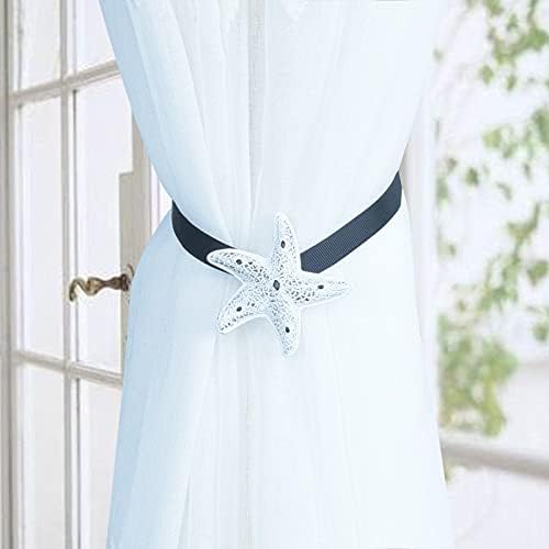 ESSMOKO Embrasse pour Rideaux Attache De Rideau Magnétique en Forme D'Étoile De Mer 38 Cm Accessoire pour Chambre d'enfant Couleur Café Beige - Nail Gallerys