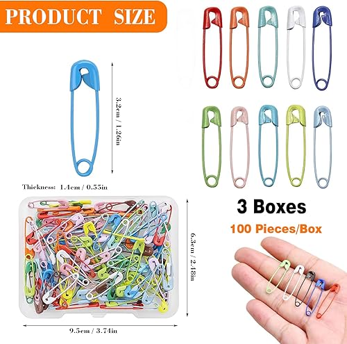 PMELCXD Épingles à nourrice Robustes et multifonctionnelles - Pack de 300 épingles à nourrice de Haute qualité pour Une variété d'utilisations - Nail Gallerys