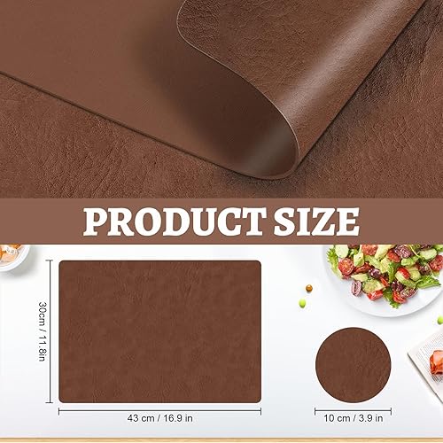 Set de 6 Sets de Table et sous-Verres-Sets de Table résistants à la Chaleur Lavables, Design Cuir Double Face Antidérapant Sets de Table pour Cuisine, Maison, Restaurant,Gris+Bleu Ciel - Nail Gallerys