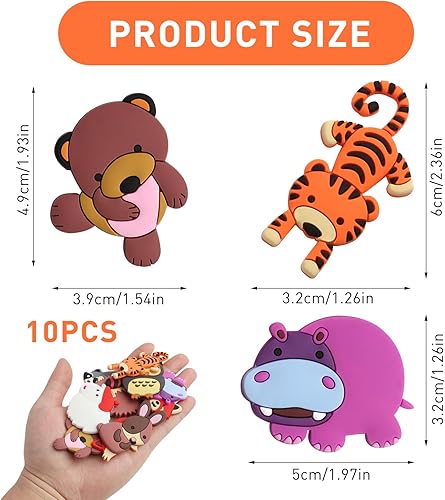 Lot de 10 Aimants de Réfrigérateur en Silicone 3D avec Animaux, Décoration Colorée pour Réfrigérateur et Tableau Blanc Magnétique, Jouets Éducatifs pour Enfants - Nail Gallerys