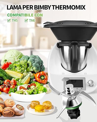 Couteau de Remplacement Compatible avec Vorwerk Thermomix TM5 et TM6, Lame en Acier Inoxydable SUS420 avec Joint, Accessoire de Mélangeur Précis pour Robot Culinaire - Nail Gallerys