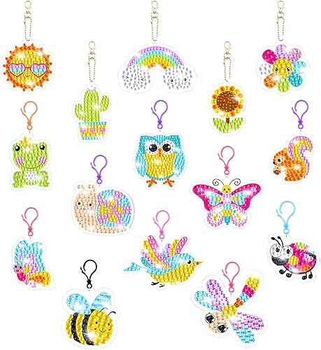 Diamond Painting Enfant Porte-clés, Cadeau Fille 5-12 Ans, 15 Pièces Ornements Pendentif Gem Art Stickers Kit, Idée Jouet Fille Accessoires 5D Diamant Painting Keychain Pour Enfants Manuelle Cadeaux - Nail Gallerys