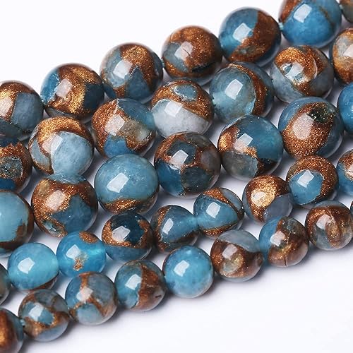 Lot de 45 perles rondes en pierre de soleil naturelle AAA de 8 mm pour la fabrication de bijoux - Pierre d'énergie et de guérison, loisirs créatifs, bracelets, colliers - 38,1 cm (perles en pierre de - Nail Gallerys