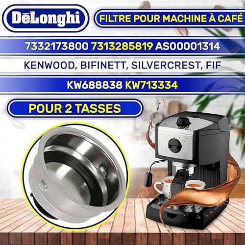 Filtre Cafe à Crème 2 Tasses pour Machine a Cafe le Code Original 7332173800 7313285819 pour DeLonghi - Garantie de 10 Ans - MONTERAL - Nail Gallerys