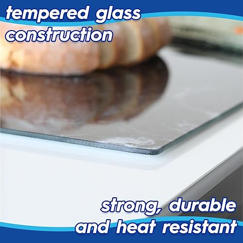 Harbour Housewares Planche à Découper Rectangulaire en Verre - 50cm x 40cm - Marbre Noir - 1x Tempéré Résistant à la Chaleur Maison Cuisine Économiseur de Plan de Travail Plaque Cuisinière Protecteur - Nail Gallerys