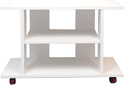 Henor Table à roulettes Bois FSC® Mod.Pilar. 80 x 40 x 65.5 cm. Roues rotatives à 360º avec Frein Graphite - Nail Gallerys