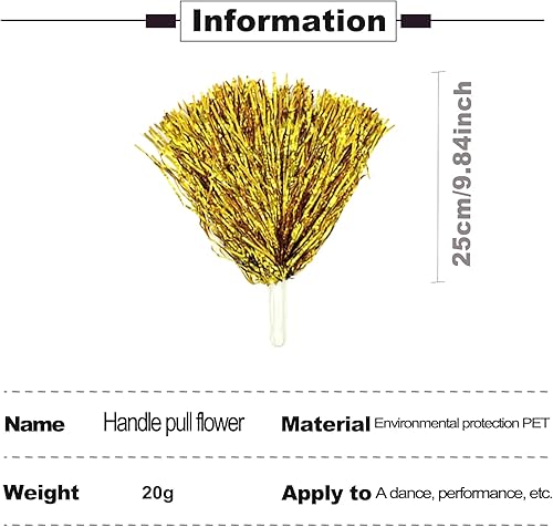 Pompons Cheerleader 12 pièces 6 couleurs Pompes Pom Pom Accessoires Cheerleading Pour Enfants Aérobic Danse Pompon Sport Esprit d'équipe Acclamation Nuit Costumée Fête - Nail Gallerys