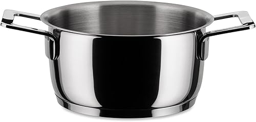 Alessi AJM101/16 Pots&Pans Casserole à frire en Acier Inoxydable, 18/10, Argenté, Ø 160 cl - Nail Gallerys