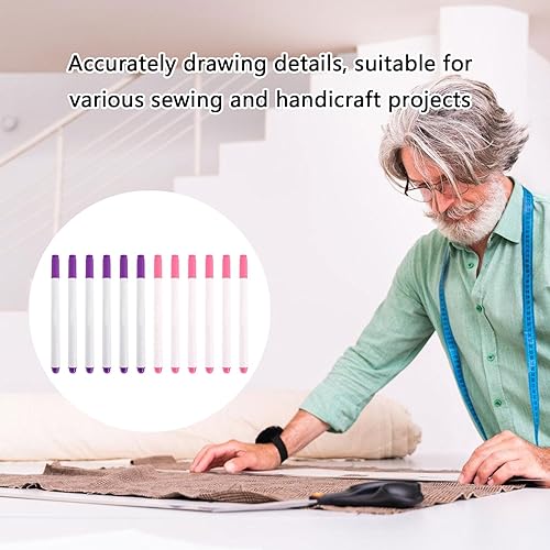 MLWSKERTY 6 Pcs Fading Fading FAX AIR AIR Tasse ERASABLE Fabric Pen 1mm 0 5 Mm Fabric Marker Stylo pour Le Projet Marquage Couture - Nail Gallerys