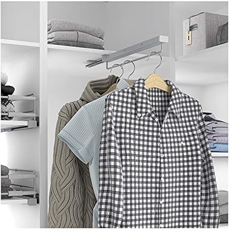 Porte-cintres coulissant - acier chromé et pvc gris argent - 15 kg - Longueur : 445 mm - MENAGE&CONFORT - Nail Gallerys