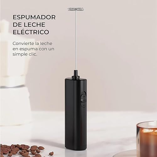 VINAK - Mousseur à lait électrique avec mélangeur en acier inoxydable | Mélangeur à café avec latte, cappuccino, chocolat | Obtenez une mousse crémeuse instantanée – Fonctionne avec piles - Nail Gallerys