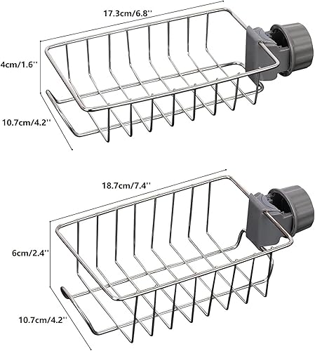 Mokife Support Douche Sans Percage Inox, 2 Etageres Salle de Bain Chrome Porte Savon Shampoing Gel Douche Pour Barre 18-25mm, Argent - Nail Gallerys