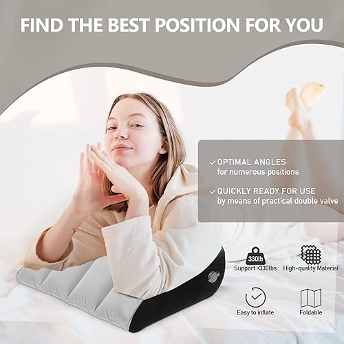 Magguta Coussin en Forme de Coin pour réduire la Pression à la Taille et au Dos Oreiller Gonflable Minimaliste Coussin Auxiliaire de Posture de Yoga Gris - Nail Gallerys