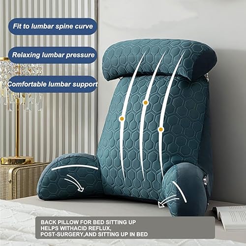 Ergonomique Oreiller De Lecture Pour Litou Canapé Adulte/Coussin De Lecture Avec Accoudoir,Coussin Support Lombaire Avec Cou Amovible,pour Jouer À Des Jeux Se Détendre Lire ( Color : Light blue , Size - Nail Gallerys