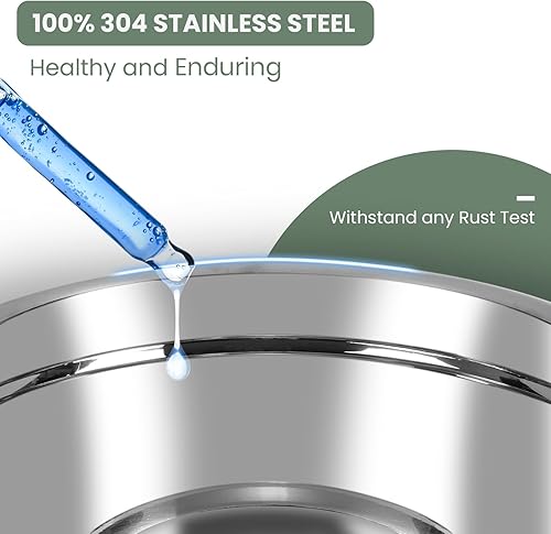 Parmedu Ensemble de bols Multifonctions 5 en 1 100% Acier Inoxydable 18/8, 3 Bols à Salade Profonds 4L/3L/2,5L Avec Marques d'échelle et Base en Silicone Antidérapante, Passoire & Râpe - Nail Gallerys