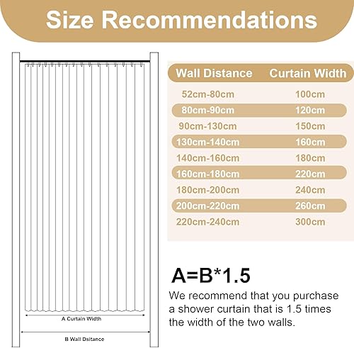 Icegrey Rideau de Douche Magnétique Pliable et imperméable avec Crochets, Séparation Humide et sèche, Rideaux de Douche en Polyester Lin très résistants pour Salle de Bain, Beige, 100x200cm - Nail Gallerys