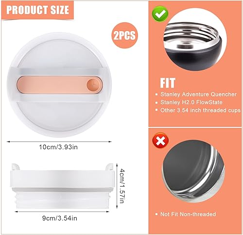 2 Pièces Couvercles de Rechange pour Stanley Gobelets, Sans Fuite Couvercles de Gobelets Accessoires pour Stanley Quencher H2.0 40oz avec Poignée, pour Adventure Quencher Travel 40oz Gobelets - Nail Gallerys