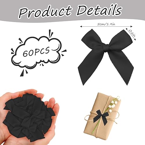 svpfuo Lot de 60 petits nœuds décoratifs faits à la main - Autocollants pour mariages, emballages cadeaux, travaux manuels, anniversaires, décoration de sacs de jute (beige) - Nail Gallerys