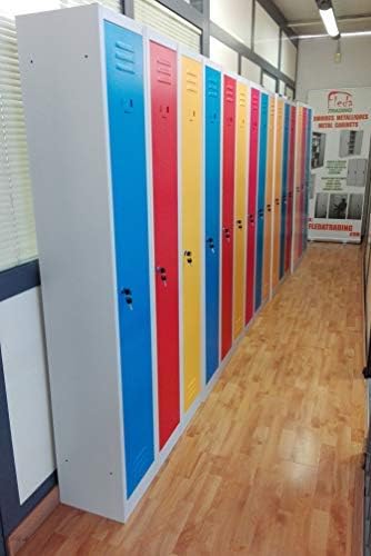 F.T. Garde-Robe Armoire Vestiaire Metallique Modulable L30 cm x P30 cm x H180 cm (Porte Bleu) - Nail Gallerys