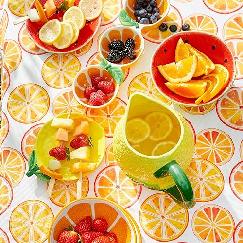 Pichet de 15 cm en céramique en forme de citron - Carafes et cruches - Vaisselle de service - Pichet à eau, pichet à jus de fruit - Carafe décorative pour le printemps et l'été - Vaisselle à fruits - Nail Gallerys