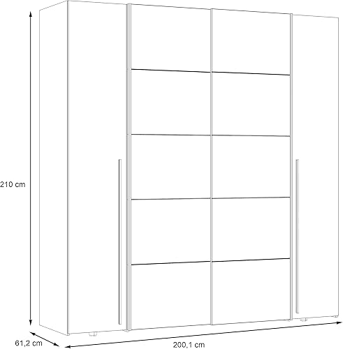 Forte Narago Armoire en Bois Blanc 200,1 x 210 x 61,2 cm - Nail Gallerys