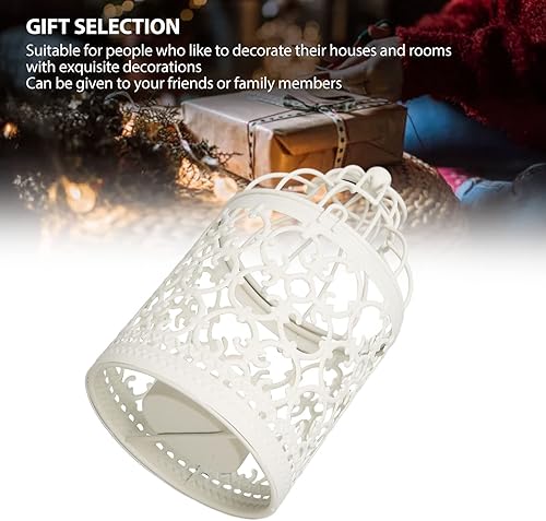 Mokylor Petite Photophore en Métal à Suspendre pour Cage à Oiseaux, Bougeoir Décoratif en Métal Creux en Fer pour Cage à Oiseaux, Lanterne Suspendue pour Table de Mariage, Fête Intérieure ou Extérieur - Nail Gallerys