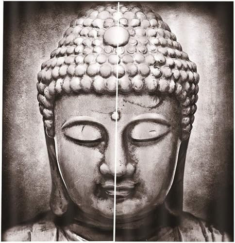 BSZHCT Rideaux Occultants - Statue de Bouddha rétro 220X215CM Impression 3D Rideaux 100% Polyester pour Chambres À Minimaliste Moderne Chambre d'enfant Décoration de la fenêtre - Nail Gallerys