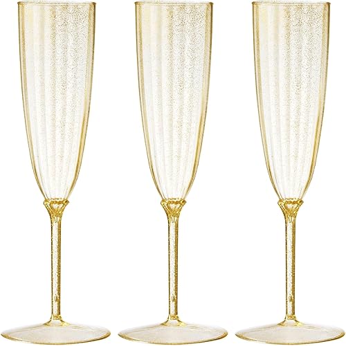 Générique Decor Decorline - 8 FLÛTES À CHAMPAGNE LUXE 200ML - OR PAILLETÉ - Nail Gallerys