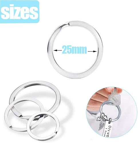 100 Pièces 25mm Porte Clé, Anneau Porte Clé, Anneau Porte Clé D'Acier Inoxydable, Porte-clés Anneaux Split Porte-clés, Anneau clé pour Clé de Maison Clé de Voiture et DIY Artisanat d'art - Nail Gallerys