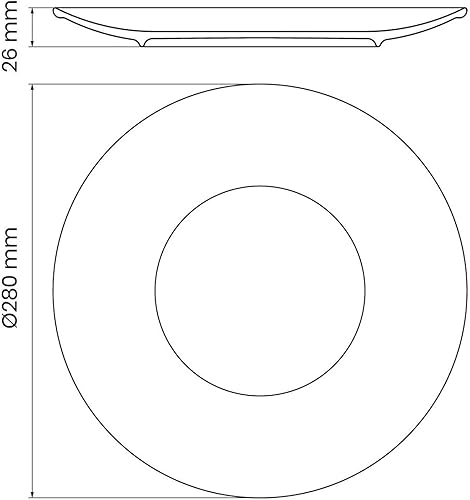 Tramontina - TRAMONTINA- Ensemble 6pcs Assiettes Plates Rondes Porcelaine blanche Rustico 28cm - Élégance intemporelle, design rustique et champêtre. Parfaites pour toutes les occasions. - Nail Gallerys