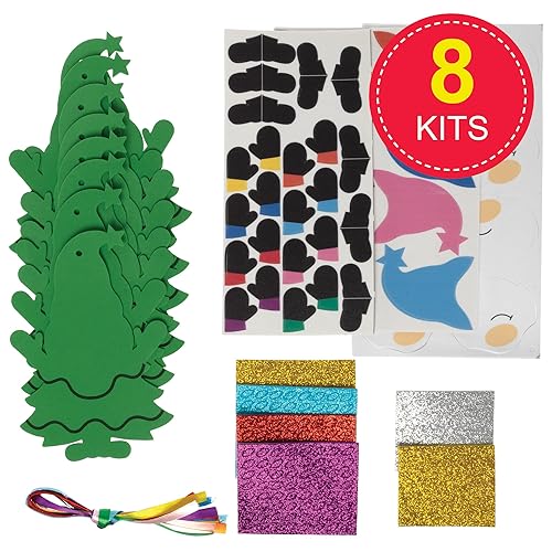 Baker Ross FX858 Kit de décoration de sapin de Noël Gonk à mélanger et assortir - Lot de 8, kit de décoration de Noël pour les enfants - Nail Gallerys