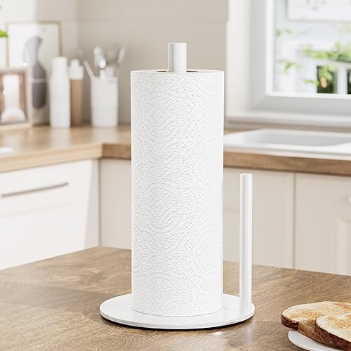 Porte-Rouleau d'essuie-Tout Blanc pour Cuisine - Distributeur de Rouleaux de Papier essuie-Tout avec Base lestée - Nail Gallerys