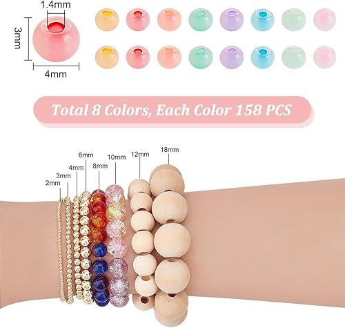 PH PandaHall 1264pcs Perles de Rocaille en Verre 4mm Perles Pastel Colorées 6/0 perles de Poney Petites Perles Artisanales Perles D'Amitié pour la Fabrication de Bracelets, Bijoux, Tissage de Perles - Nail Gallerys
