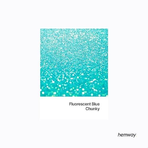 Hemway polyeurethane & époxy Glitter - Chunky 1/40' 0,025” (0,6mm) - des Arts et Métiers, Sans fond perdu, Décoration, Gobelets, travail d'art, Sol, Artisanat - 100 g - bleu fluorescent - Nail Gallerys