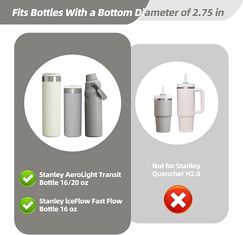 Lot de 2 enveloppes de protection en silicone pour gobelet isotherme Stanley Aerolight Transit 350 ml/470 ml, compatible avec plusieurs bouteilles isothermes avec un diamètre de fond de 6,9 à 7,2 cm - Nail Gallerys