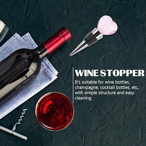 Alipis Bouchon De Vin En Cristal En Forme De Coeur Verre à Vin Bouteille Bouchon De Vin Sous Vide Refroidisseur De Vin Boire Carafe Whisky Lunettes Coeur Distributeur Alliage - Nail Gallerys