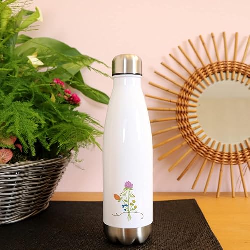 CADEAUX.COM - Gourde Isotherme Remerciement Personnalisable en INOX - Bouteille Isotherme 500ml - Cadeau Personnalisé Maitresse - Cadeau Femme - Cadeau Fin d'Année - Cadeau Maitresse d'École - Nail Gallerys