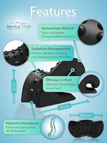 Mental-High® Appareil d'entraînement orthopédique de la nuque pour corriger la posture et soulager la douleur - Support ergonomique pour la nuque pour la détente et le soulagement de la douleur - Nail Gallerys