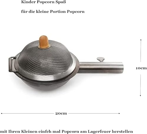 WESTCRAFT Huckleberry Machine à popcorn Maker pour popcorn et camping en plein air, Argenté, Bois, Conçu pour le camping et feu de camp - Nail Gallerys