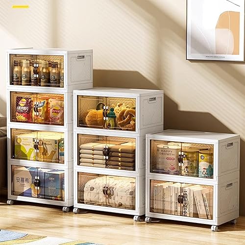 MECOLOR Bacs de rangement pliables sans installation avec couvercles – Nettoyage de salle de bain, cuisine, armoire de chambre à coucher (lot de 1) - Nail Gallerys