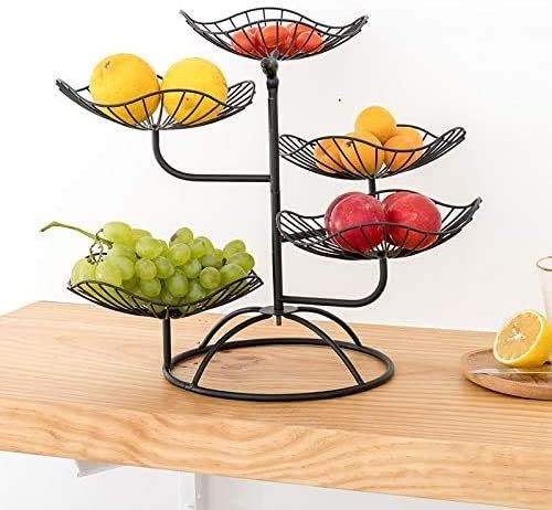 Koomiao Corbeille à Fruits Stand 5-étages Porte-Fruits Art du Fer Panier de Stockage pour Fruits et Gâteaux, Décoration Maison de Salon Moderne (Noir) - Nail Gallerys